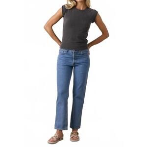 NEW NSF chloe fitted raglan tee in faded black